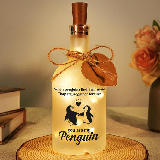 I Love You Gifts for Her Him Boyfriend Girlfriend, Wedding Anniversary Birthday Gift for Women Men -Funny Penguin LED Night Light, Romantic Christmas Valentines Gifts for Couples Wife Husband